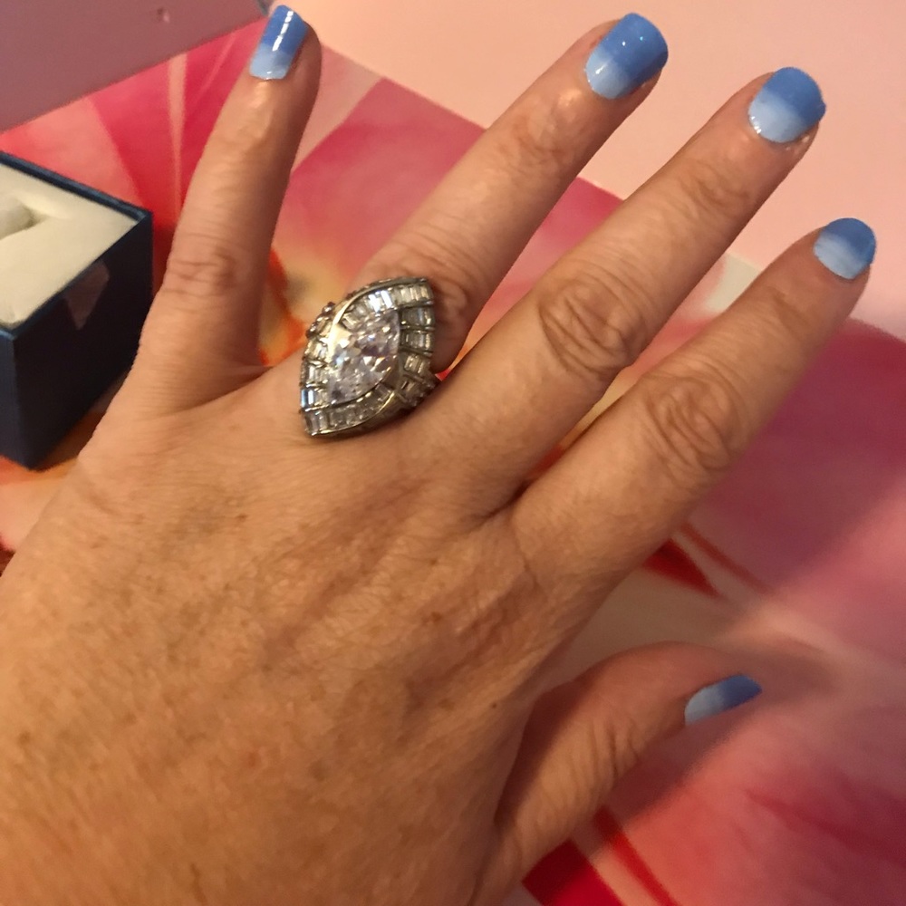 Rhinestone cocktail ring